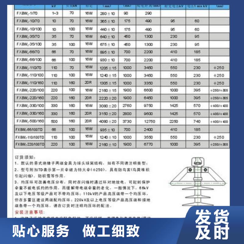0中间商差价【樊高】FYTX-110/70高压防风偏绝缘子